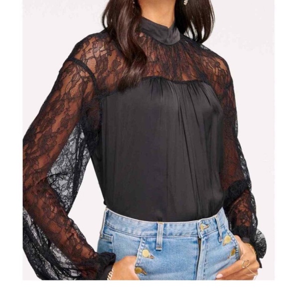 Ramy Brook Black Lace Blouse - Picture 2 of 9